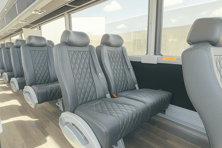 interior of Coach Bus Manchester charter bus