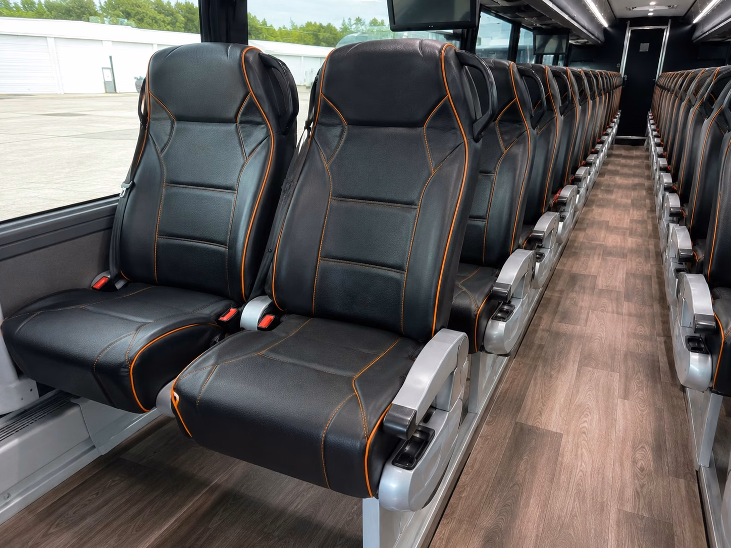 56 passenger charter bus inside