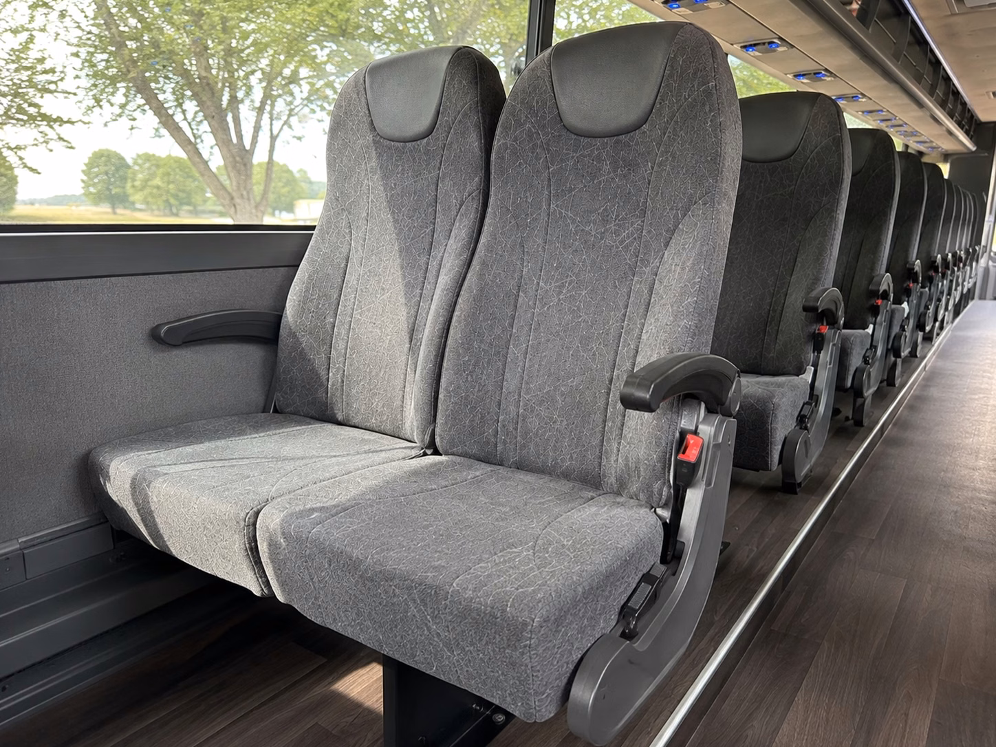manchester charter bus rental interior